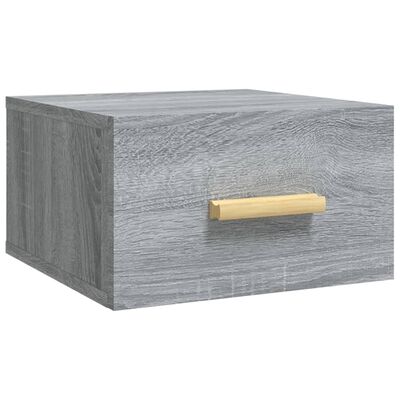 vidaXL Comodini a Muro 2 pz Grigio Sonoma 35x35x20 cm