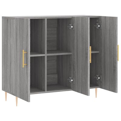 vidaXL Credenza Grigio Sonoma 90x34x80 cm in Legno Multistrato