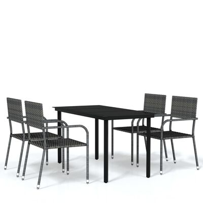 vidaXL Set Mobili da Pranzo da Giardino 5 pz Grigio