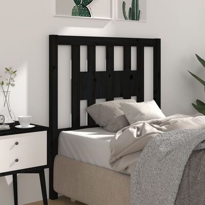 vidaXL Testiera per Letto Nera 96x4x100 cm in Legno Massello di Pino