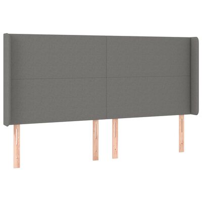 vidaXL Letto a Molle Materasso e LED Grigio Scuro 180x200cm in Tessuto