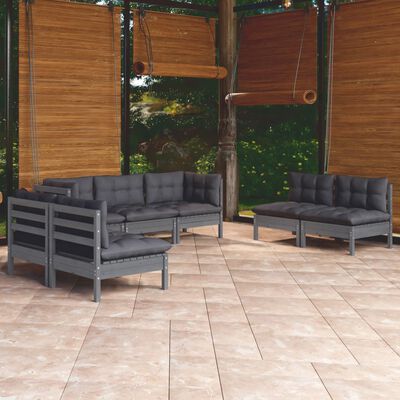 vidaXL Set Salotto da Giardino 7pz con Cuscini Legno Massello di Pino