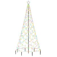 vidaXL Albero di Natale con Palo in Metallo 500 LED Multicolore 3 m