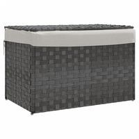 vidaXL Cesto Portabiancheria Coperchio Grigio 55,5x35x34 cm Polyrattan