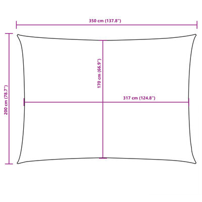 vidaXL Parasole a Vela Oxford Rettangolare 2x3,5 m Marrone