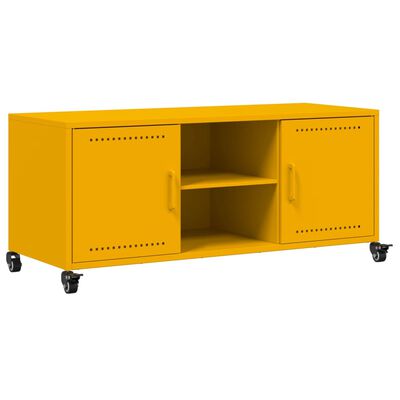 vidaXL Mobile TV Giallo Senape 100,5x39x43,5 cm in Acciaio