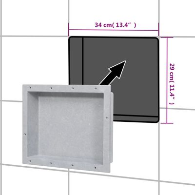 vidaXL Nicchia da Doccia in Grigio Opaco 41x51x10 cm