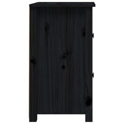 vidaXL Comodini 2 pz Nera 40x35x61,5 cm in Legno Massello di Pino