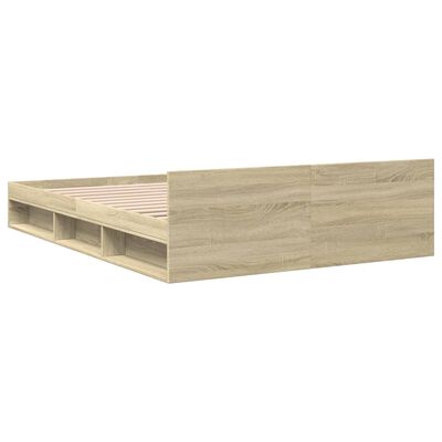 vidaXL Giroletto Cassetti Rovere Sonoma 160x200 cm Legno Multistrato