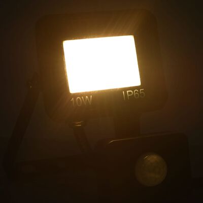 vidaXL Faretto a LED con Sensore 10 W Bianco Caldo