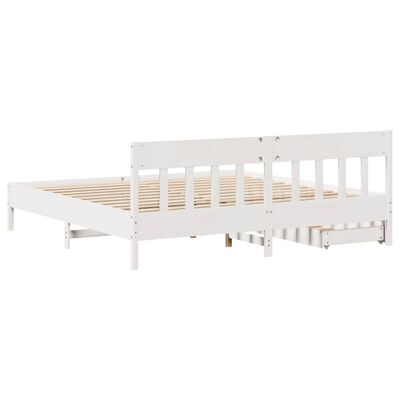 vidaXL Letto senza Materasso Bianco 180x200 cm Legno Massello di Pino