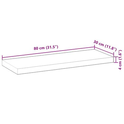 vidaXL Mensole da Parete 2 pz 80x30x4 cm Legno Acacia Non Trattato