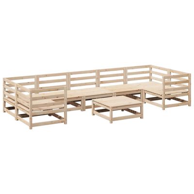 vidaXL Set Divani da Giardino 8 pz in Legno Massello di Pino