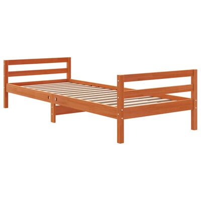 vidaXL Letto senza Materasso Marrone Cera 80x200 cm Legno di Pino