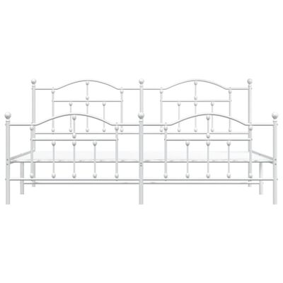 vidaXL Giroletto con Testiera e Pediera Metallo Bianco 200x200 cm