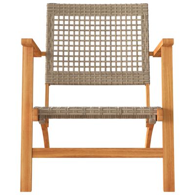 vidaXL Sedie da Giardino 2pz Beige in Polyrattan e Legno di Acacia