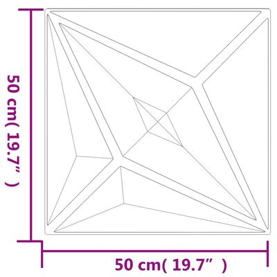 vidaXL Pannelli Murali 12 pz Neri 50x50 cm XPS 3 m² Stella