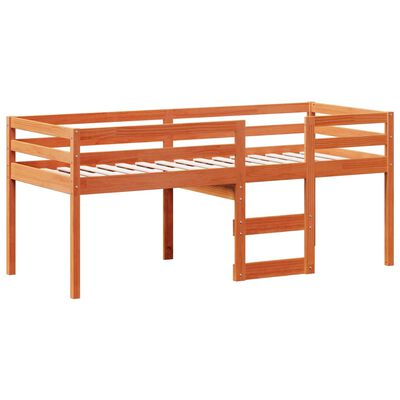 vidaXL Letto a Soppalco con Tetto Cera 75x190cm Legno Massello di Pino