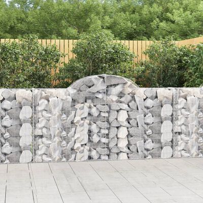 vidaXL Cesti Gabbioni ad Arco 30 pz 200x30x100/120 cm Ferro Zincato