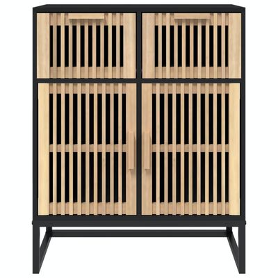 vidaXL Credenza Nera 60x30x75 cm in Legno Multistrato