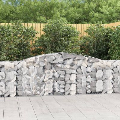 vidaXL Cesti Gabbioni ad Arco 6 pz 400x30x100/120 cm Ferro Zincato