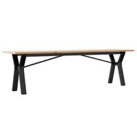 vidaXL Tavolino Salotto Telaio a Y 160x40x45 cm Legno Pino e Acciaio