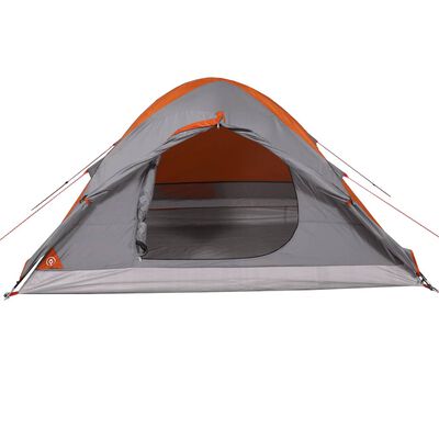 vidaXL Tenda da Campeggio a Cupola 2 Persone Grigio e Arancione