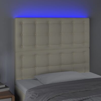 vidaXL Testiera a LED Crema 100x5x118/128 cm in Similpelle