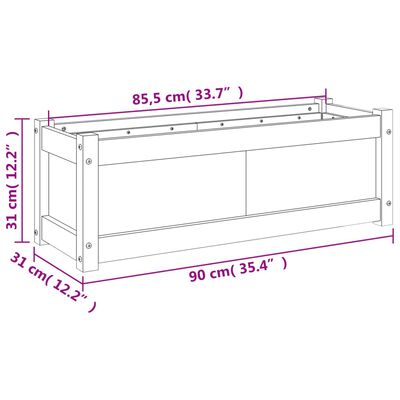 vidaXL Fioriere da Giardino 2 pz in Legno Massello di Pino