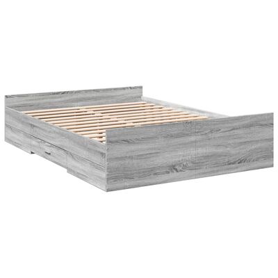 vidaXL Giroletto Cassetti Grigio Sonoma 120x200 cm Legno Multistrato