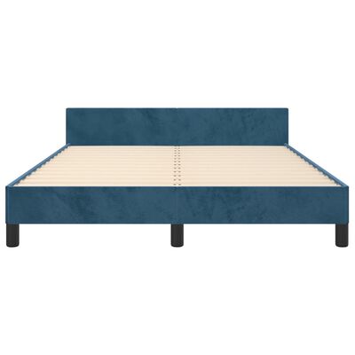 vidaXL Giroletto senza Materasso Blu Scuro 140x190 cm in Velluto