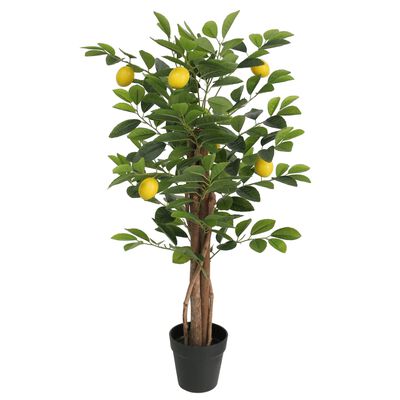 vidaXL Albero Limoni Artificiale con 3 Tronchi Verde 85 cm in PP