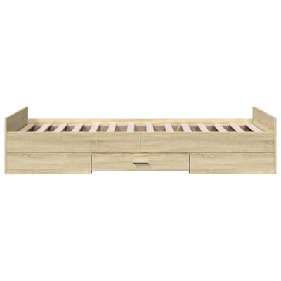 vidaXL Giroletto Cassetti Rovere Sonoma 75x190 cm Legno Multistrato