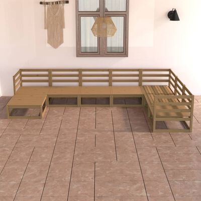 vidaXL Set Salotto da Giardino 7pz Marrone Ambra Legno Massello Pino