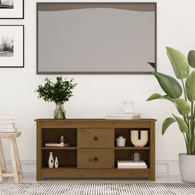 vidaXL Mobile Porta TV Ambra 103x36,5x52 cm in Legno Massello di Pino