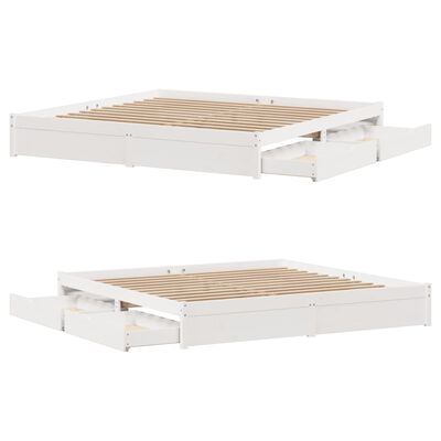 vidaXL Letto senza Materasso Bianco 180x200 cm Legno Massello di Pino