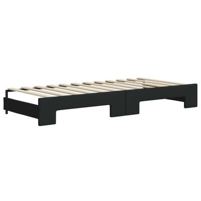 vidaXL Divano Letto con Letto Estraibile Nero 100x200 cm in Tessuto