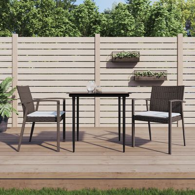 vidaXL Sedie Giardino con Cuscini 2pz Marroni 5,56x57x83 cm Polyrattan