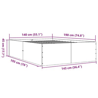 vidaXL Giroletto Rovere Fumo 140x190 cm in Legno Multistrato