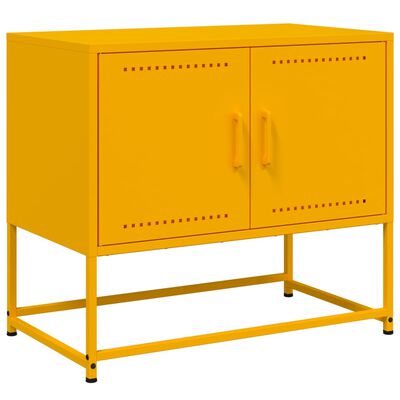 vidaXL Mobile TV Giallo Senape 68,5x39x60,5 cm in Acciaio