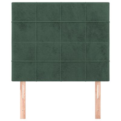 vidaXL Testiere 2 pz Verde Scuro 100x5x78/88 cm in Velluto