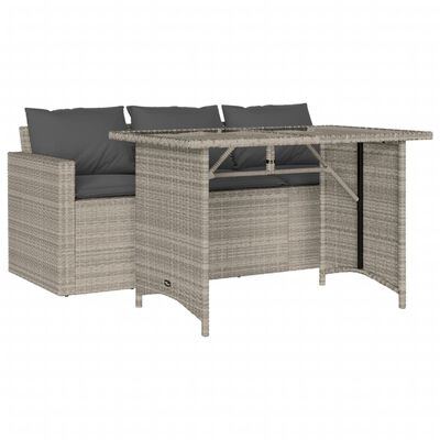 vidaXL Set da Pranzo da Giardino 2 pz con Cuscini in Polyrattan Grigio