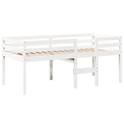 vidaXL Letto a Soppalco con Tetto Bianco 75x190 cm in Legno di Pino