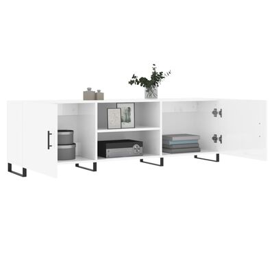 vidaXL Mobile Porta TV Bianco Lucido 150x30x50 cm in Legno Multistrato