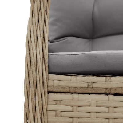 vidaXL Set da Pranzo da Giardino 5 pz con Cuscini Beige in Polyrattan