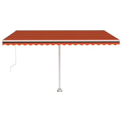 vidaXL Tenda da Sole Autoportante Manuale 400x350cm Arancione Marrone