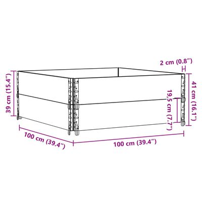 vidaXL Paretali per Pallet 2 pz Neri 100x100cm Legno Massello di Pino