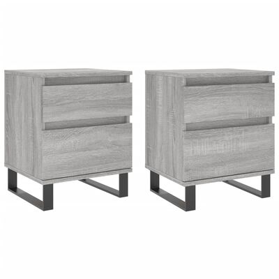 vidaXL Comodini 2pz Grigio Sonoma 40x35x50 cm in Legno Multistrato