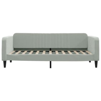 vidaXL Divano Letto con Materasso Grigio Chiaro 90x200 cm in Velluto