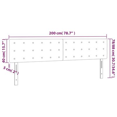 vidaXL Testiere 2 pz Nere 100x5x78/88 cm in Velluto